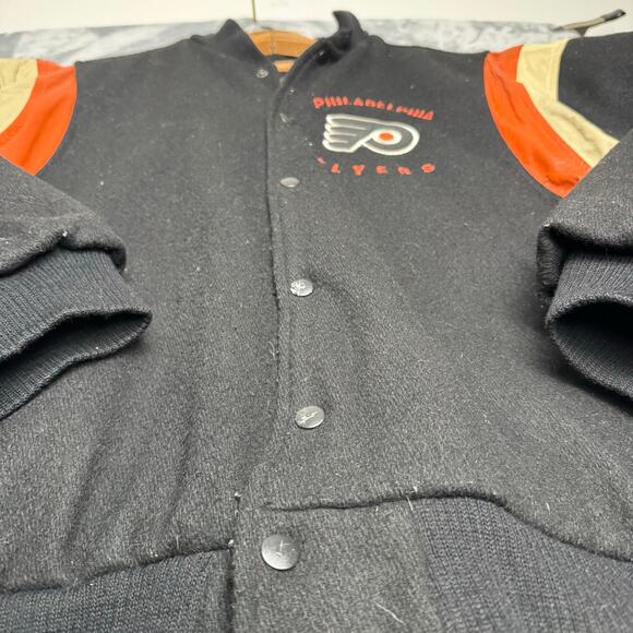 Vintage 90s Philadelphia Flyers Men’s NHL Wool Leather Varsity Jacket L USA - Picture 7 of 8